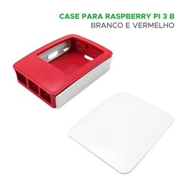 Case para Rasp. Pi 3 = Pi3 Modelo B - Branco E Vermelho