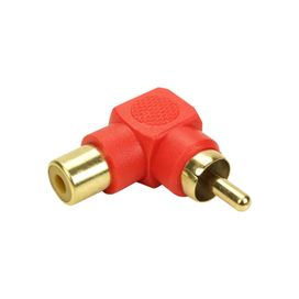 10x Adaptador 90 Graus Plug Rca Macho para Rca Fêmea - PIX