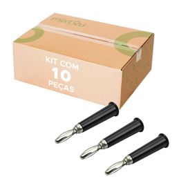 10x Plug Conector Banana Macho 4mm - Green