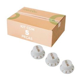 5x Knob P/ Guitarra Baixo Volume Redondo - Kn-137a