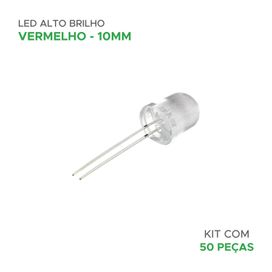 50x Led Alto Brilho 10mm 10000 Mcd - Green