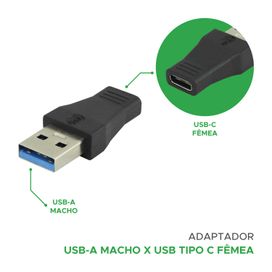 Adaptador USB 2.0/3.0 Macho Para Tipo C Plug And Play - 5+