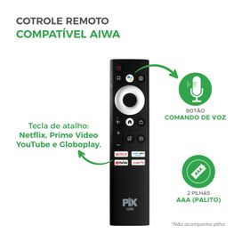 Controle Remoto Compatível com Smart Tv Aiwa Aws-55-BL01-A