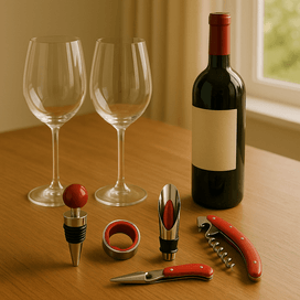 Jogo Para Vinho Com 4 Peças Saca-rolha Tampa Dosador Anel