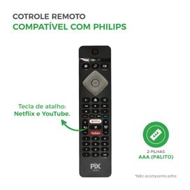 Controle Remoto Compatível com Philips Smart TV RC4154301/01
