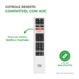 Controle Remoto Rc4183901 Smart Tv Com Teclas de Streaming - PIX