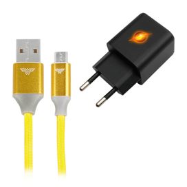 Carregador Gan Cabo 1.5m Usb A X Micro Usb Heróis DC