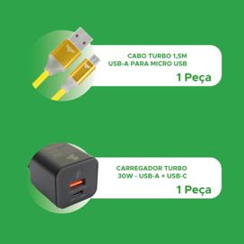 Carregador Gan Cabo 1.5m Usb A X Micro Usb Heróis DC