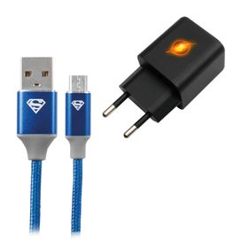 Carregador Gan Cabo 1.5m Usb A X Micro Usb Heróis DC