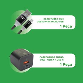 Carregador Gan Cabo 1.5m Usb A X Micro Usb Heróis DC