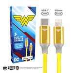 Carregador Gan 30w e Cabo 1.5m Tipo C X Lightning Heróis DC