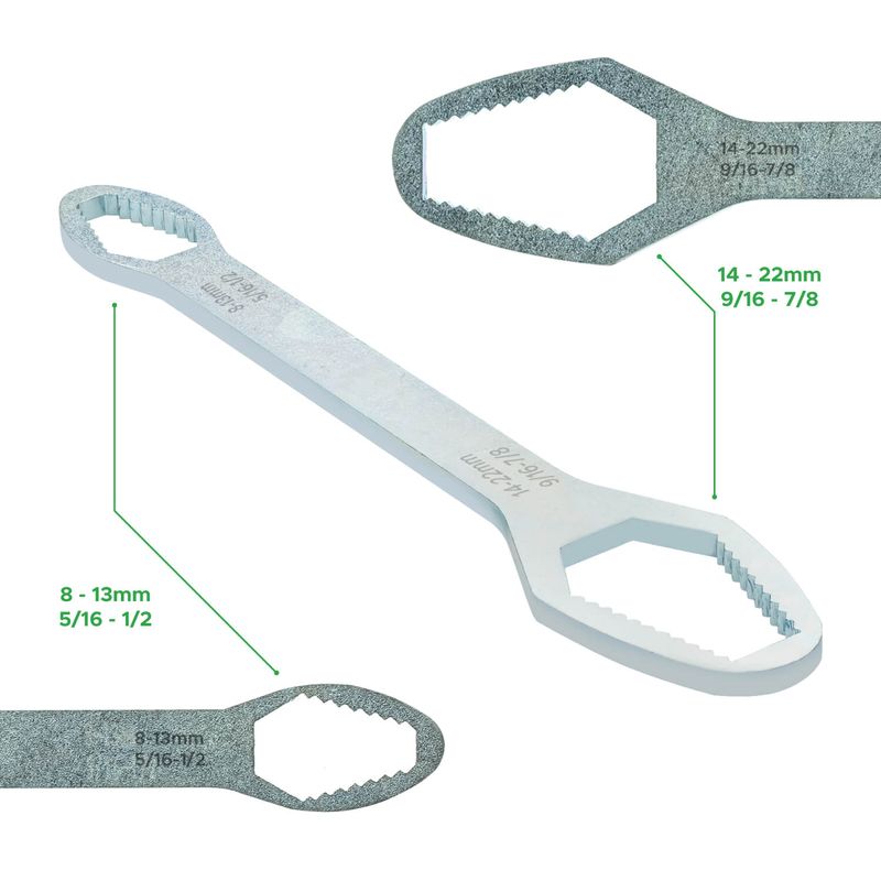 Chave Boca Fixa Aço Universal 8 a 22mm Cabeça Dupla Torx Ferramenta Resistente Multifuncional