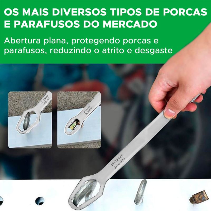 Chave Boca Fixa Aço Universal 8 a 22mm Cabeça Dupla Torx Ferramenta Resistente Multifuncional