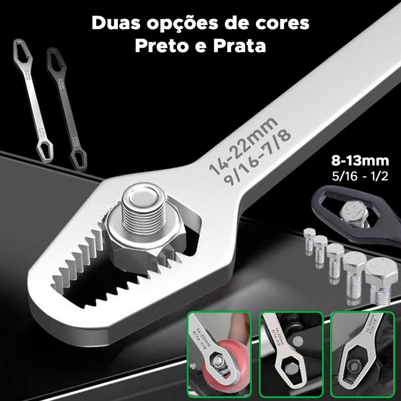 Chave Boca Fixa Aço Universal 8 a 22mm Cabeça Dupla Torx Ferramenta Resistente Multifuncional