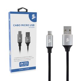 Cabo Micro USB para USB Premium em Alumínio 1,2m - 5+