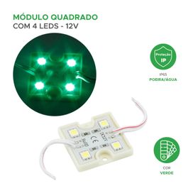Módulo Com 4 Leds Alto Brilho 12v Ip65 5050 36x36x4