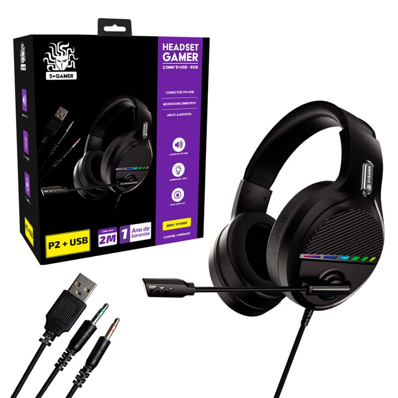 Fone de Ouvido Headset Gamer 5S PS3/PS4/XBOX/PC