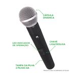 Kit 4 Microfones Alta Qualidade Wireless Alcança 60 Metros