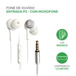 Fone de Ouvido P3 - Alta Definição c/ Microfone 1,20M