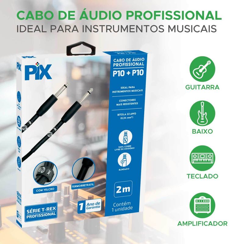 Cabo P10 P10 Mono De Cobre Para Instrumentos