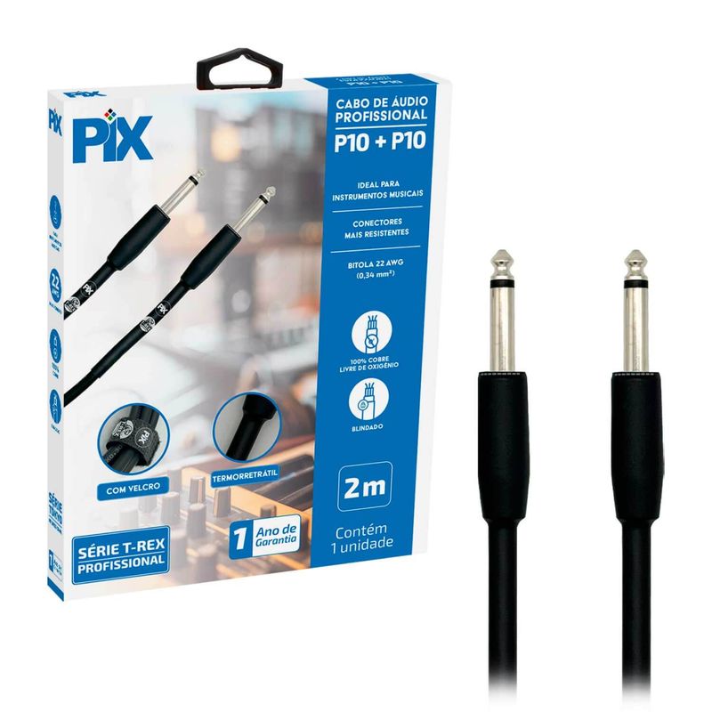 Cabo P10 P10 Mono De Cobre Para Instrumentos
