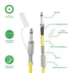 Cabo de Guitarra 5 Metros P10 para P10 Mono Amarelo - Performance Sound