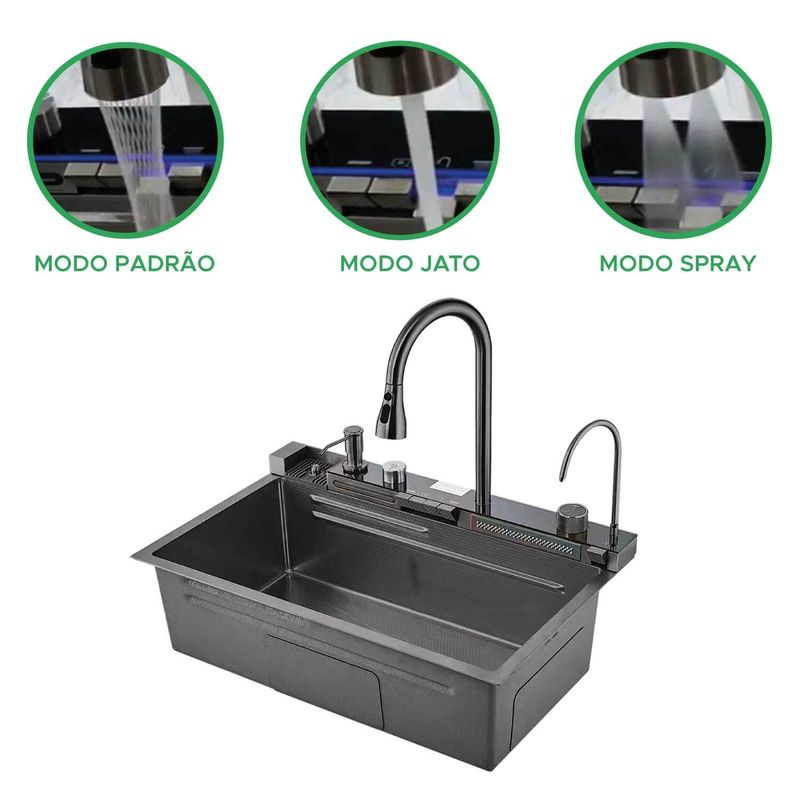 Cuba Cozinha Gourmet Torneira Cascata Lavador Copos