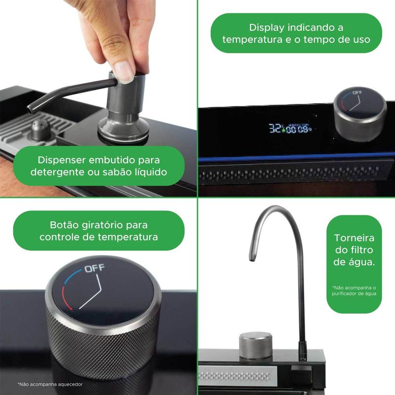 Cuba Cozinha Gourmet Torneira Cascata Lavador Copos