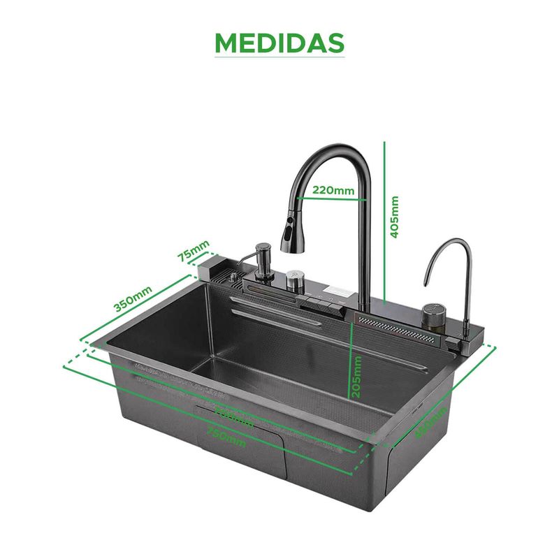 Cuba Cozinha Gourmet Torneira Cascata Lavador Copos