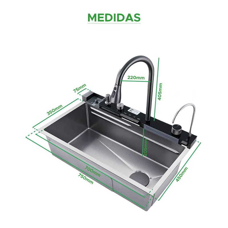 Cuba Cozinha Gourmet Torneira Cascata Lavador Copos