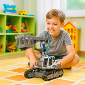 Brinquedo Diy Trator Cesto Aéreo Hidráulica Kit C/ 127 Peças