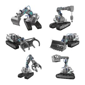 Conjunto Diy Veículos Hidráulicos 6 Em 1 Kit Com 223 Peças