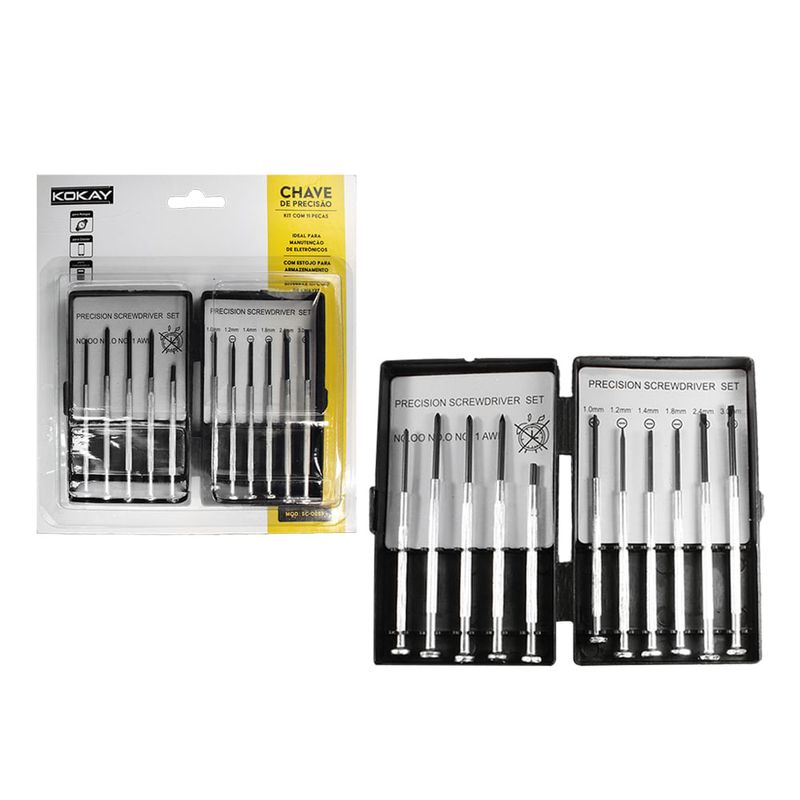 Kit 11 Mini Chaves de Precisão Para Eletrônica - KOKAY