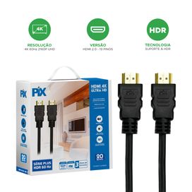 Cabo Hdmi 2.0 UltraHD 4k 3d 60hz 19 Pinos - PIX