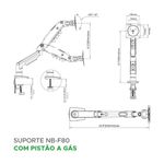 Suporte Para Monitor Articulado De 17 Até 30 Pistão a Gás North Bayou F80