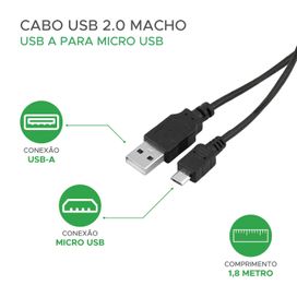 Cabo Turbo Usb 1.8 M Micro-usb V8 - 5+
