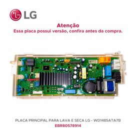 Placa Principal Lava Seca LG EBR76040683 EBR80578914 WD1485