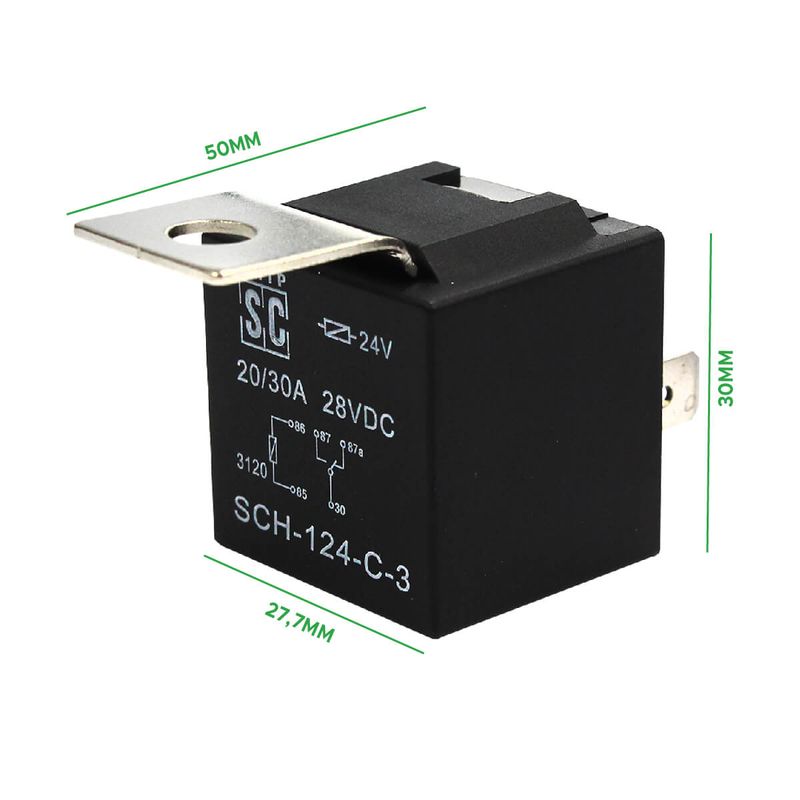 5x Relé Auxiliar 5 Pinos 24v 30a Universal Faróis Com Chapa - ChipSCE