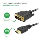 Cabo Hdmi x Dvi-d 24+1 - 1080p Plug Ouro