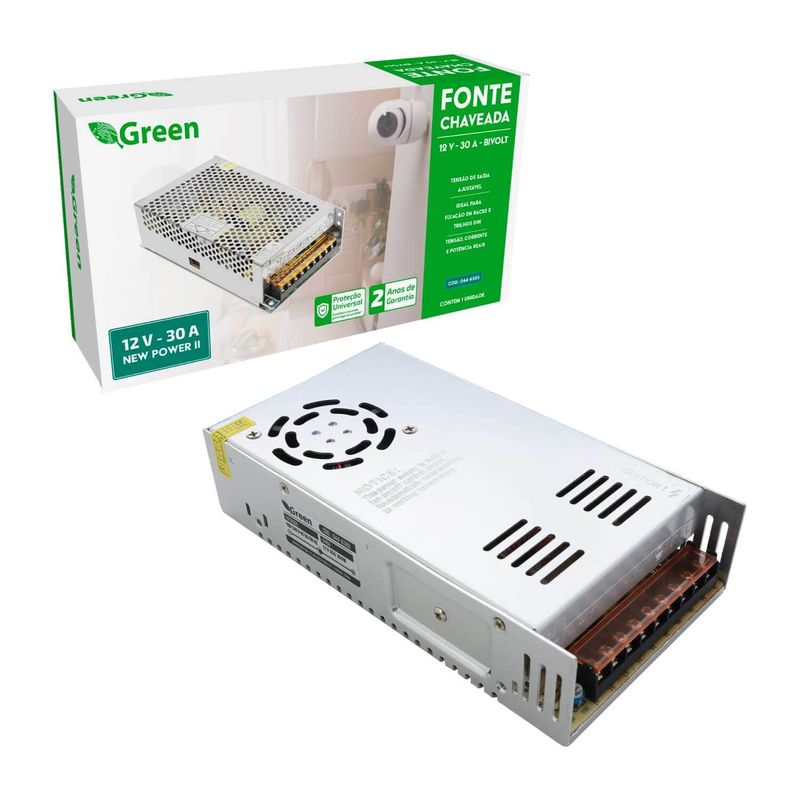 Fonte Chaveada 30a 12v 360w Bivolt P/ Câmera Cfv Fita Led