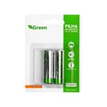 Pilha Recarregável Aa Pequena 2 Unidades 2000mah - Green