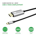 Cabo Adaptador Usb C para Displayport Macho 4k 60hz 1.8 Metros - 5+