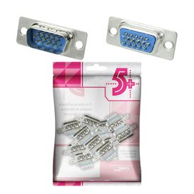 10x Conector Db15 Macho Para Solda Fio Svga Serial - 5+