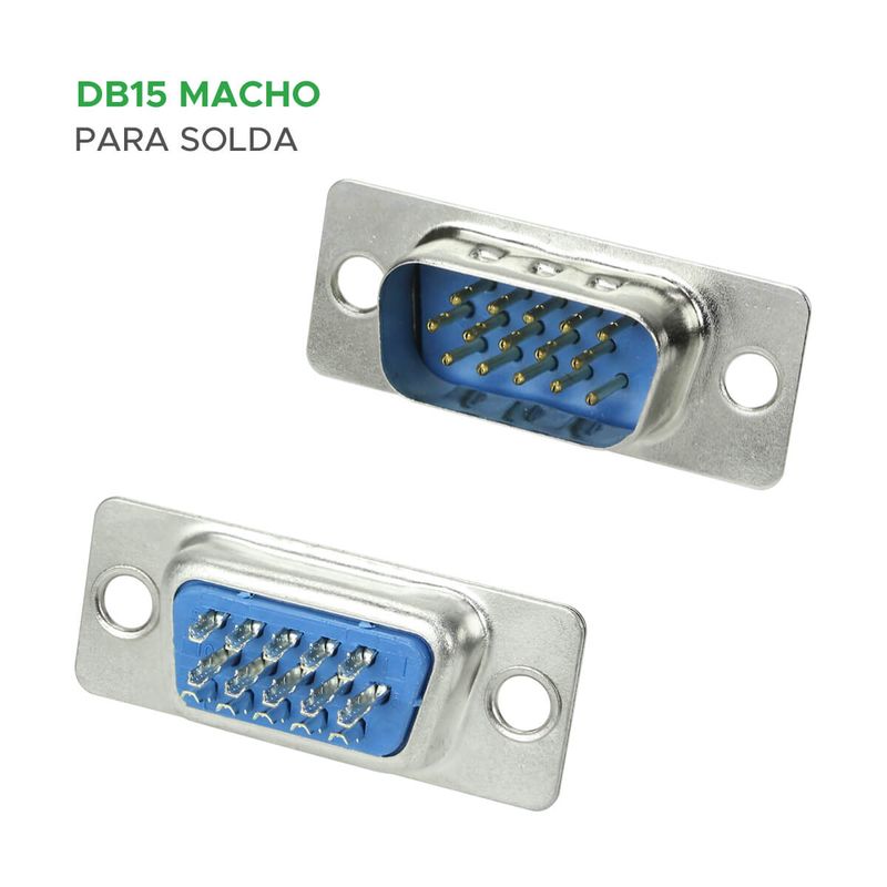 10x Conector Db15 Macho Para Solda Fio Svga Serial - 5+
