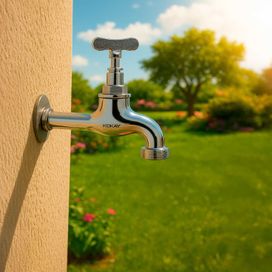 Torneira Jardim Tanque Quintal Cromada 100% Metal 1/2"x3/4"