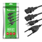 Cabo De Força Tripolar Y 1 Macho 2 Fêmeas 2 Metros - Green