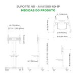 Suporte North Bayou AVA1500-60-1P de Chão TV/Monitor 32 a 65