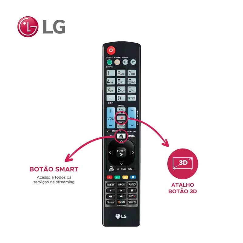 Controle Remoto TV LG Smart 3D My Apps AKB74115501 Original