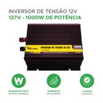 Inversor De Tensão 1000w 12v Para 127v Com Tomada e Usb - Green