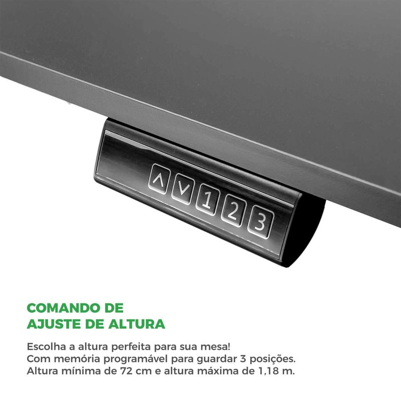 Mesa Elétrica Motorizada Para Desktop Regulável Até 80kg